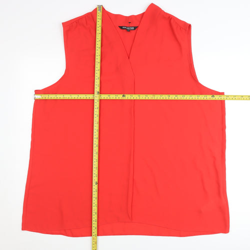 Debenhams Womens Red Plus Size 22 Sleeveless V-Neck Blouse