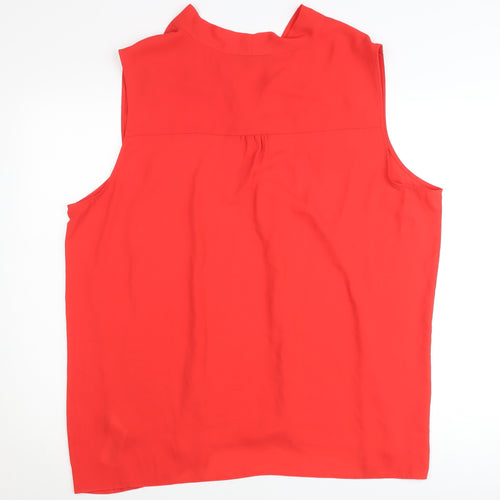 Debenhams Womens Red Plus Size 22 Sleeveless V-Neck Blouse