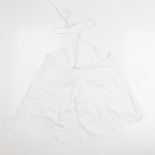 Zara Women White Halter Camisole Tank Top Size S Cotton Summer