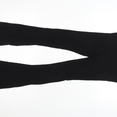 Calé Womens Black Flared Knit Slim Trousers Size M