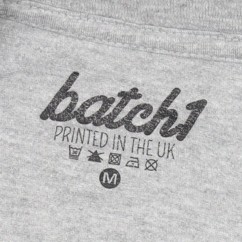 Batch1 Men's Grey Funny Quote Graphic T-Shirt Size M