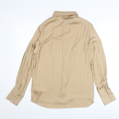 Sfera Collection Womens Beige Size 12 Button-Up Long Sleeve Shirt