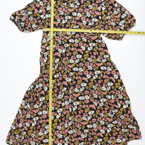 New Look Maternity Women's Multicoloured Floral A-Line Midi Dress Size 16
