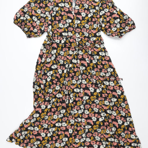 New Look Maternity Women's Multicoloured Floral A-Line Midi Dress Size 16