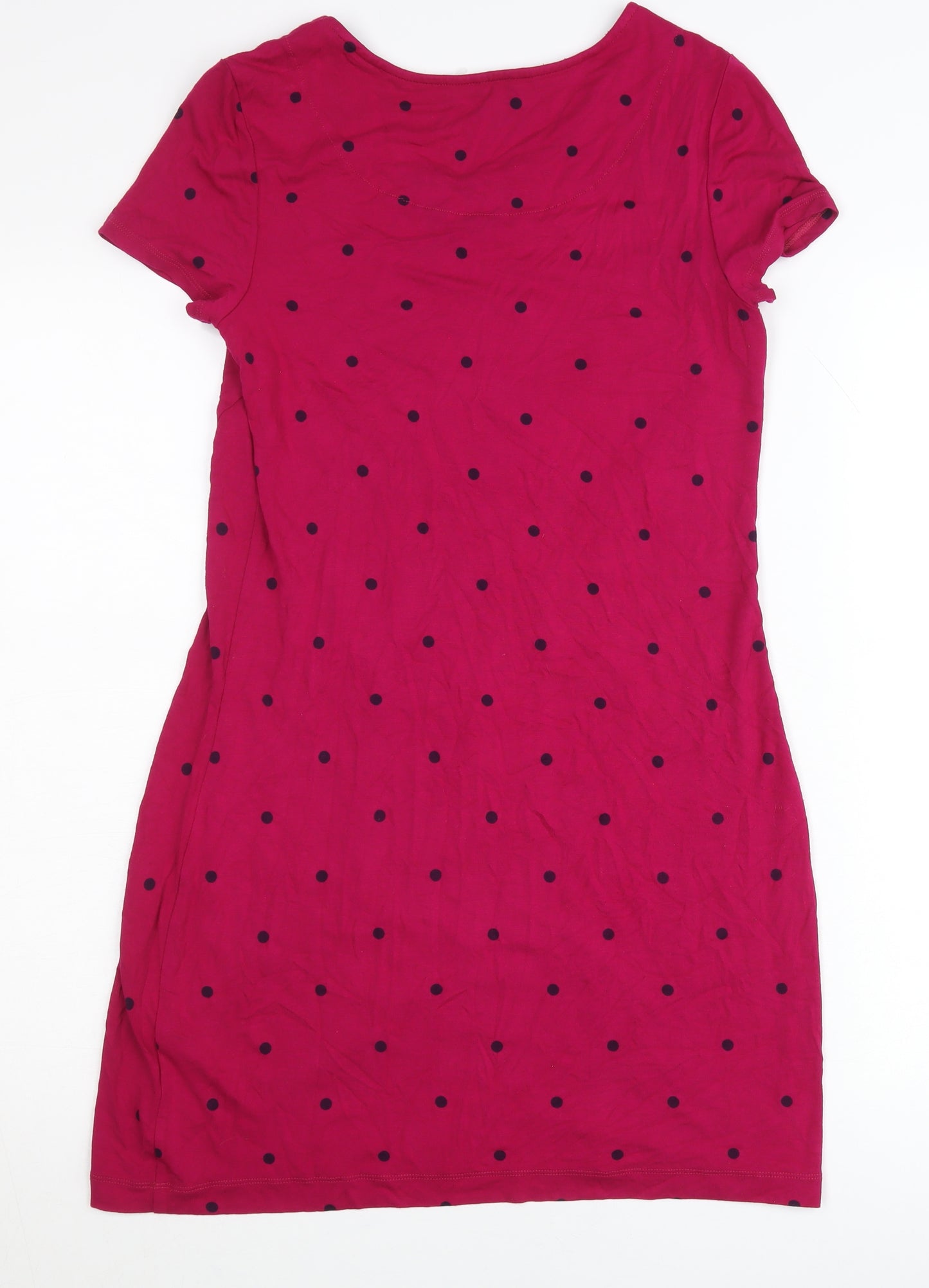 Joules Women’s Pink Polka Dot Shift Dress Size 10 Short Sleeve