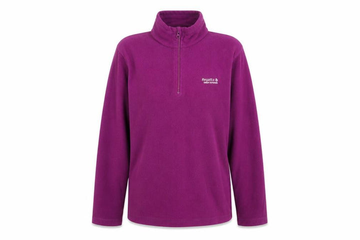 Regatta Womens Purple Fleece Jumper UK 12 1/4 Zip Outdoor Top