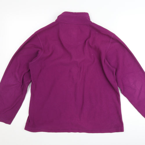 Regatta Womens Purple Fleece Jumper UK 12 1/4 Zip Outdoor Top