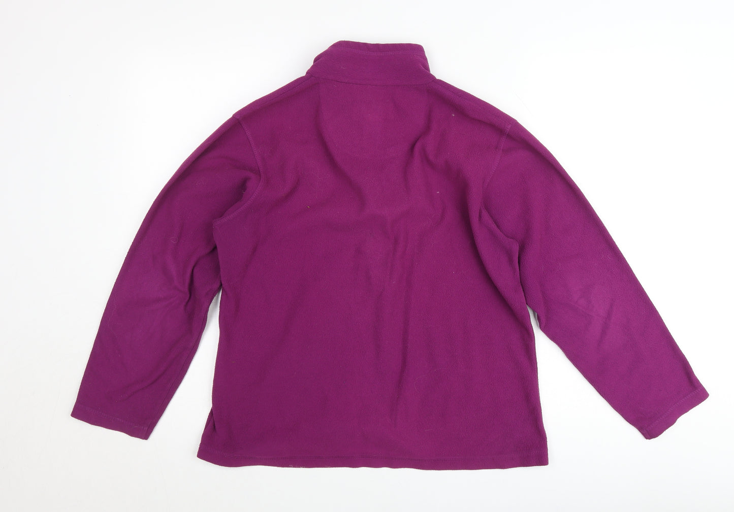 Regatta Womens Purple Fleece Jumper UK 12 1/4 Zip Outdoor Top