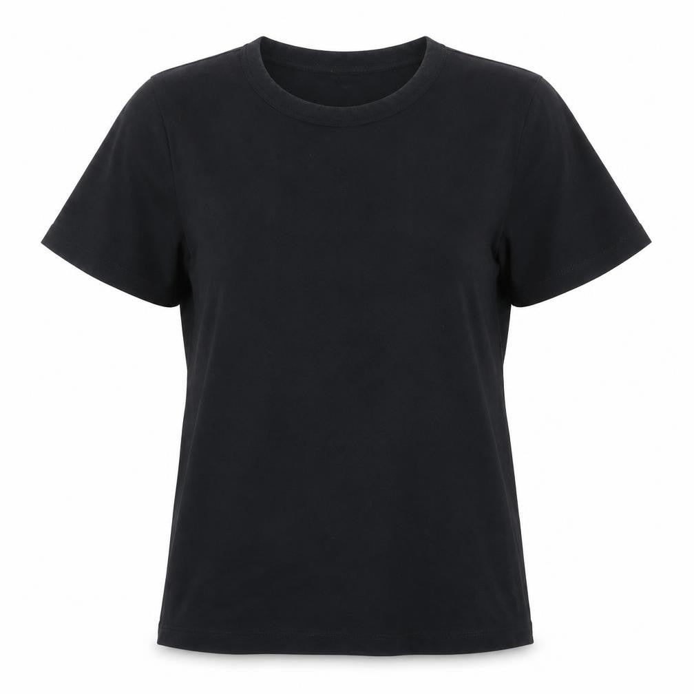Front view of Uniqlo Women's Black XL Basic Crew Neck Short Sleeve T-Shirt