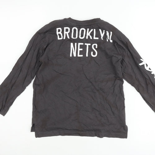 Zara Boys Black NBA Brooklyn Nets Long Sleeve Pullover Jumper 7 Years
