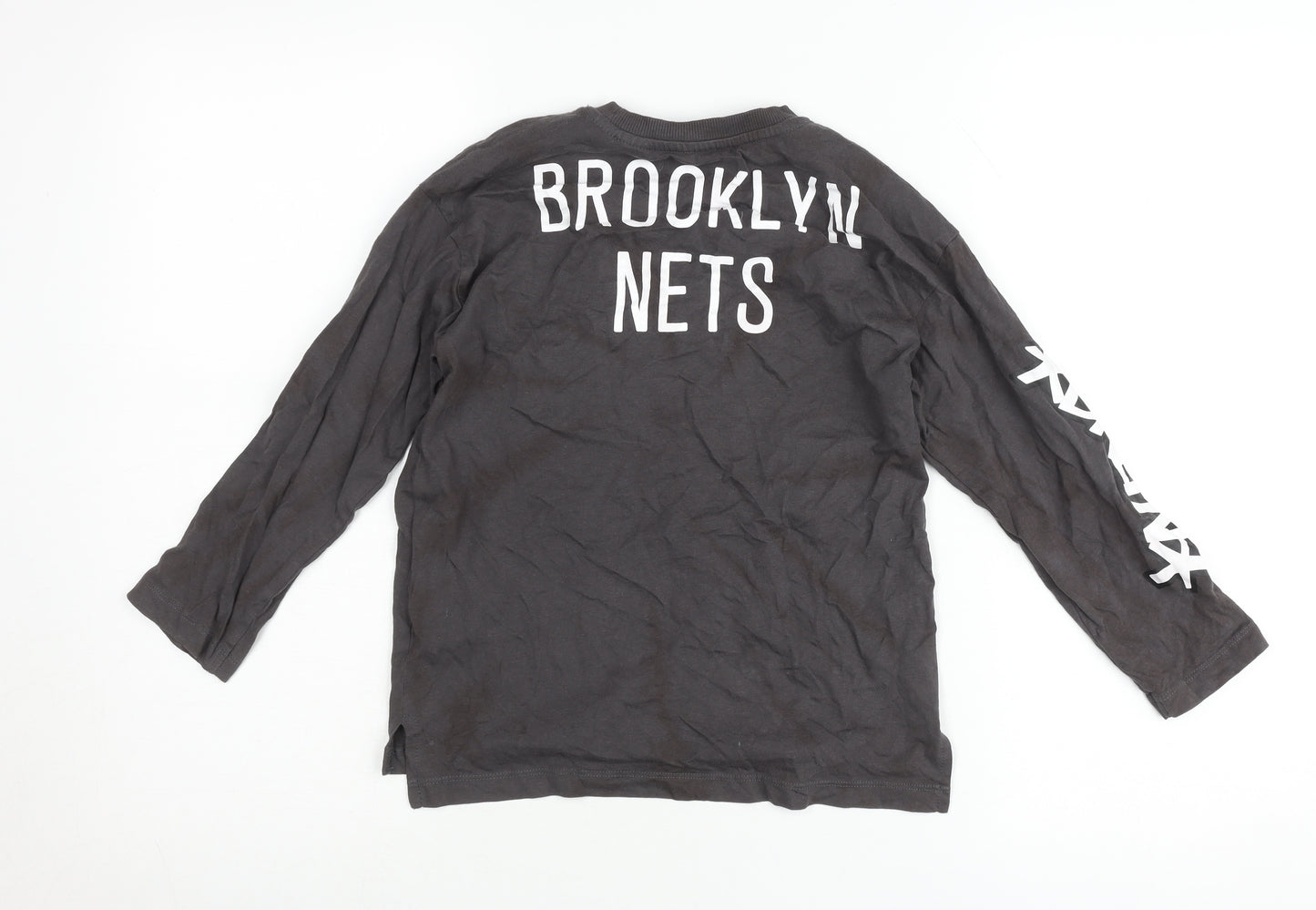 Zara Boys Black NBA Brooklyn Nets Long Sleeve Pullover Jumper 7 Years