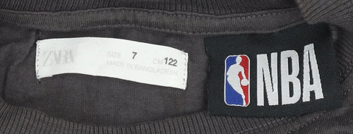 Zara Boys Black NBA Brooklyn Nets Long Sleeve Pullover Jumper 7 Years