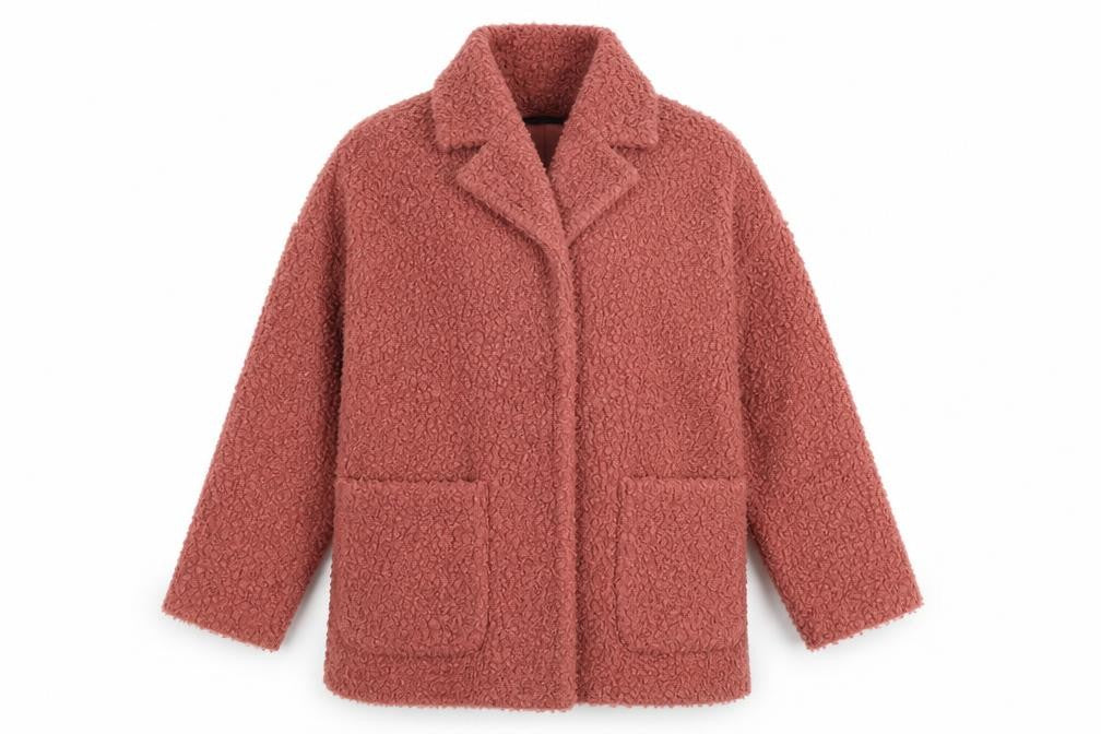 Front view of Marks & Spencer Women Pink Coatigan, size M, Mid-Length Open Jacket