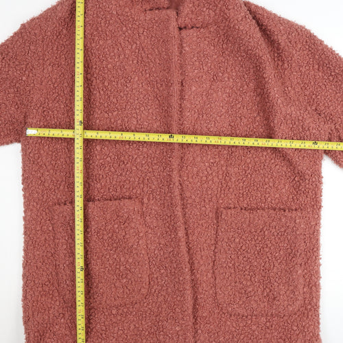 Marks and Spencer Women Pink Coatigan Size M Mid-Length Open Jacket