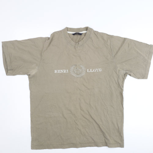 Henri Lloyd Men’s Beige L T-Shirt Short Sleeve Cotton Crew Neck