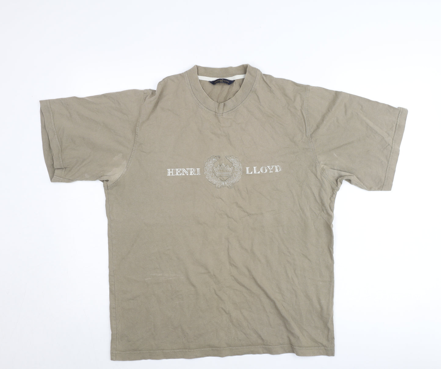 Henri Lloyd Men’s Beige L T-Shirt Short Sleeve Cotton Crew Neck