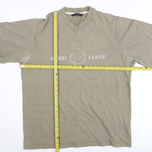 Henri Lloyd Men’s Beige L T-Shirt Short Sleeve Cotton Crew Neck