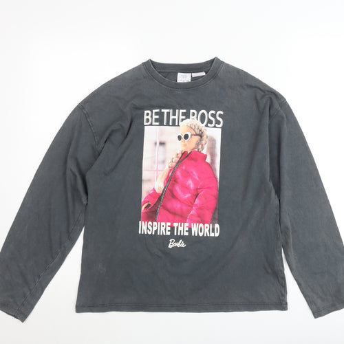 Zara Girls Black Barbie Graphic Pullover Jumper 11-12 Years Long Sleeve