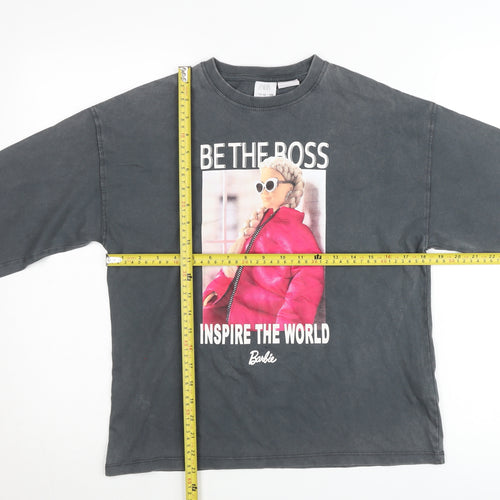 Zara Girls Black Barbie Graphic Pullover Jumper 11-12 Years Long Sleeve