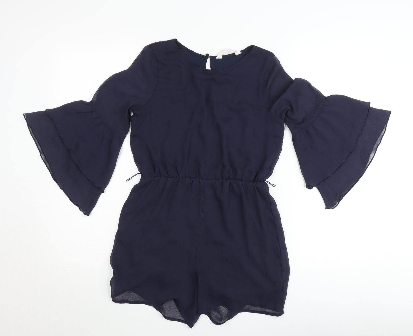 H&M Teens Blue Chiffon Playsuit 11-12Y Bell Sleeve Party Outfit