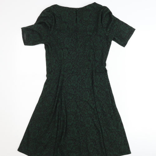 Red Herring Women’s Green Floral Jacquard A-Line Dress Size 8