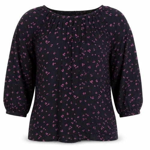John Lewis Women’s Black Heart Print Tunic Blouse Size 10