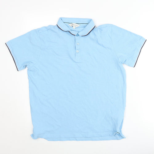 Kangaroo Poo Mens Blue Polo Shirt Size M Short Sleeve Cotton