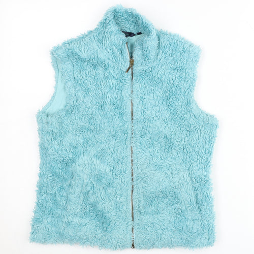 Boden Women’s Blue Fleece Waistcoat Vest S Zip Casual Winter