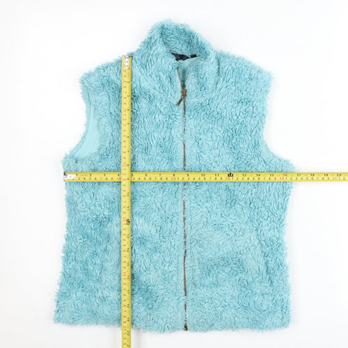 Boden Women’s Blue Fleece Waistcoat Vest S Zip Casual Winter