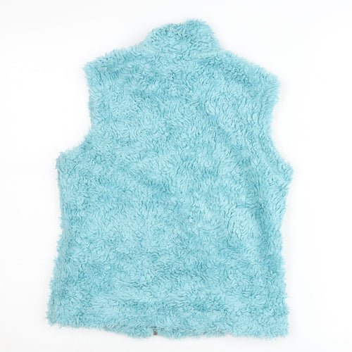 Boden Women’s Blue Fleece Waistcoat Vest S Zip Casual Winter