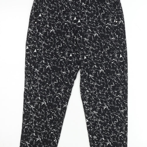 H&M Women’s Black Geometric Tapered Trousers Size 4 Polyester