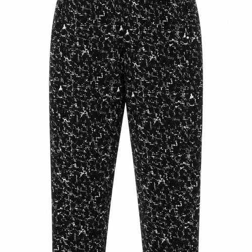 H&M Women’s Black Geometric Tapered Trousers Size 4 Polyester