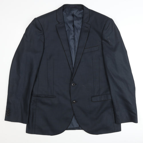 Next Men's Blue 42R Suit Jacket Classic Two Button Notch Lapel