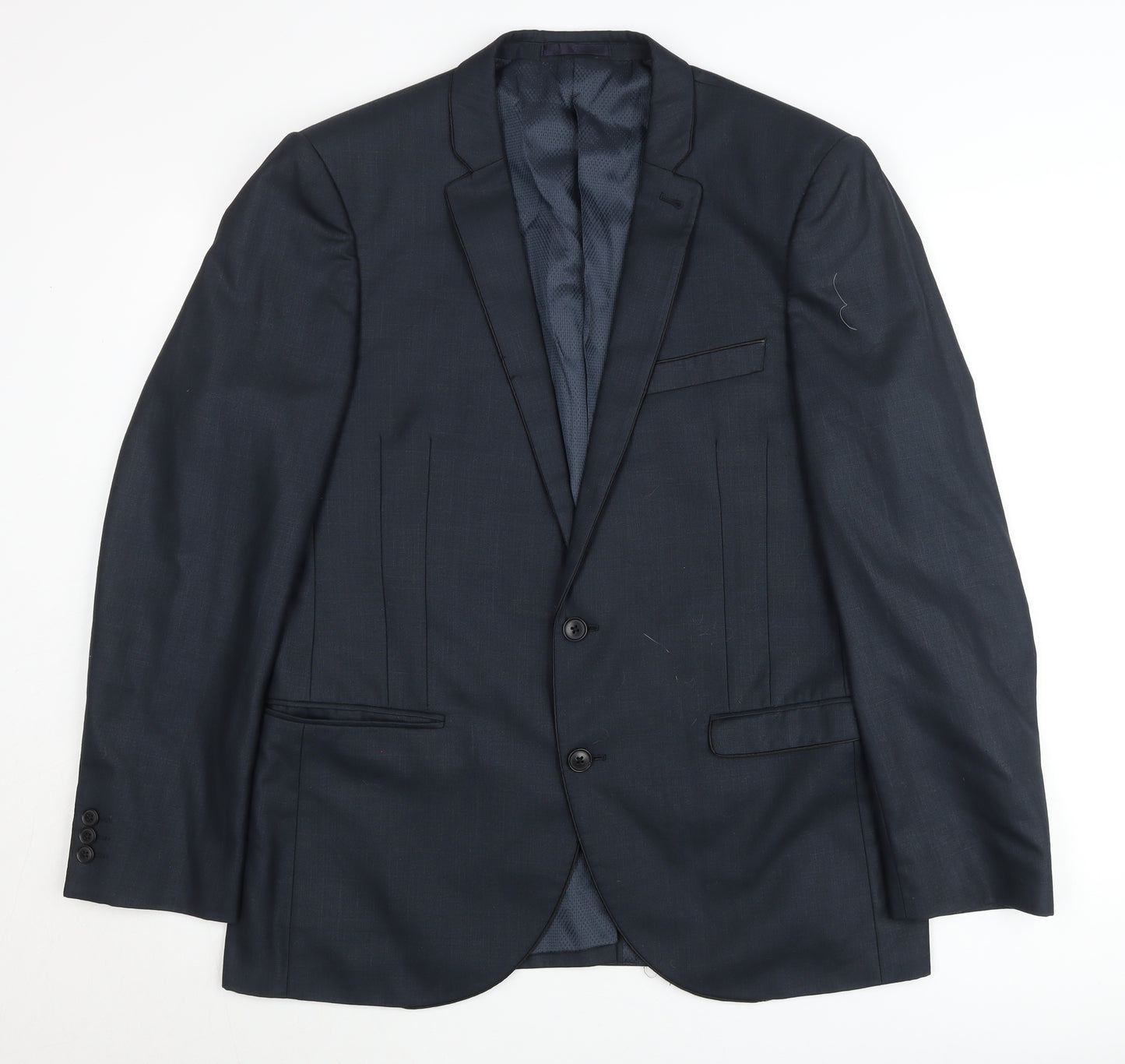 Next Men's Blue 42R Suit Jacket Classic Two Button Notch Lapel