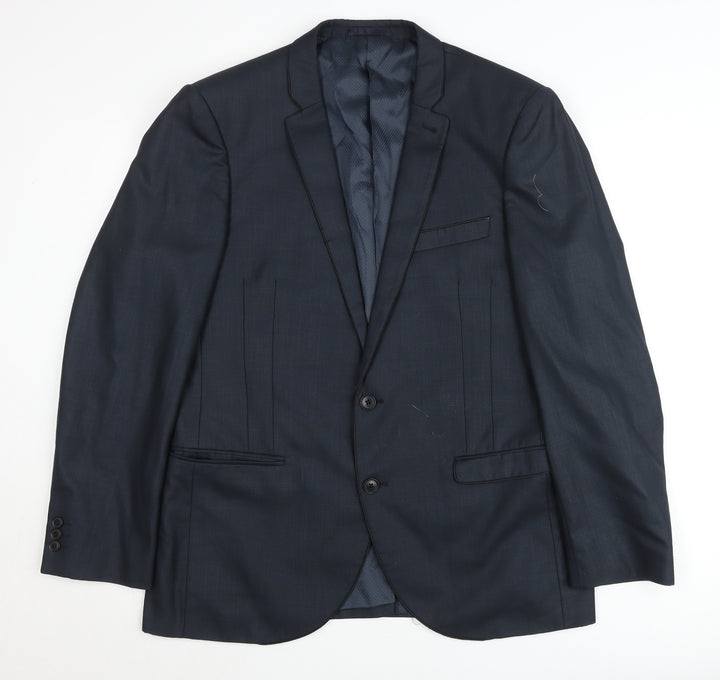 Next Men's Blue 42R Suit Jacket Classic Two Button Notch Lapel