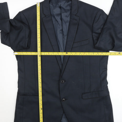 Next Men's Blue 42R Suit Jacket Classic Two Button Notch Lapel