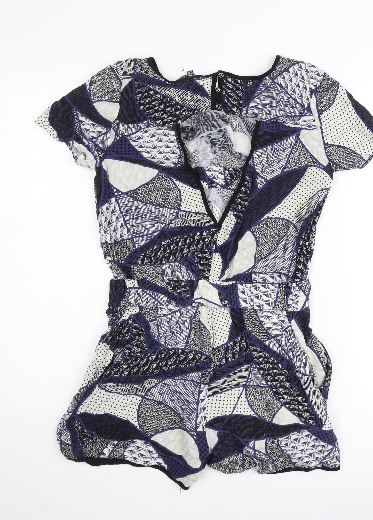 Warehouse Women’s Multicoloured Geometric Viscose Playsuit UK 10