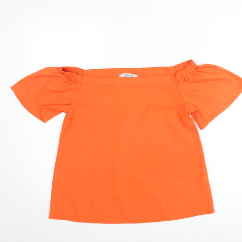 Peacocks Women’s Orange Off Shoulder Tunic Blouse Size 10