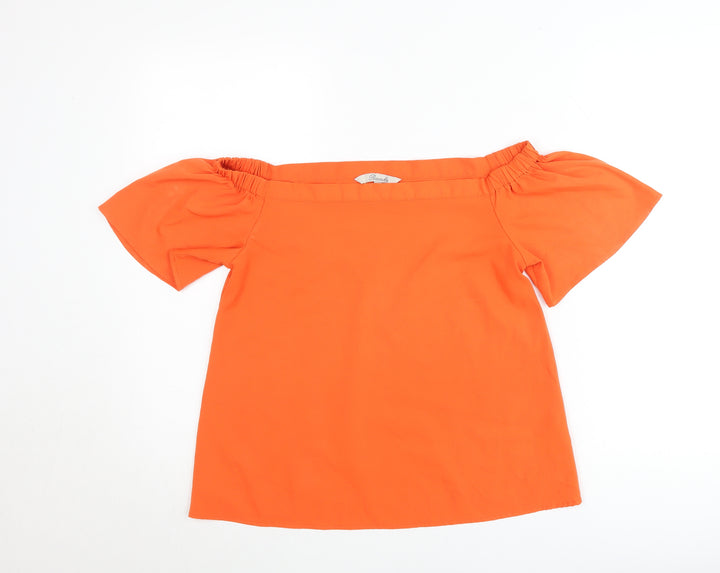 Peacocks Women’s Orange Off Shoulder Tunic Blouse Size 10