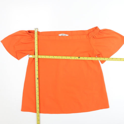 Peacocks Women’s Orange Off Shoulder Tunic Blouse Size 10