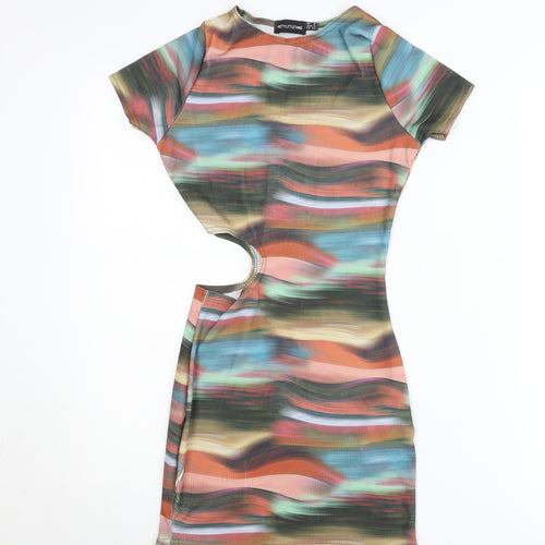 PrettyLittleThing Women’s Multicoloured Bodycon Mini Dress UK 4
