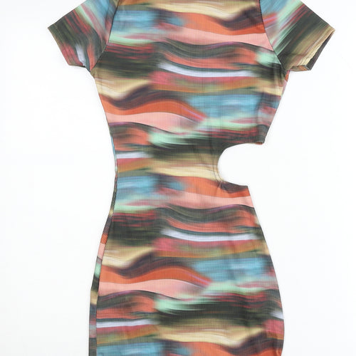 PrettyLittleThing Women’s Multicoloured Bodycon Mini Dress UK 4