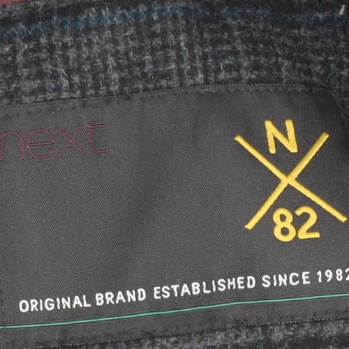 Next Boys Grey Plaid Wool Blend Bomber Jacket 6 Years Autumn Winter