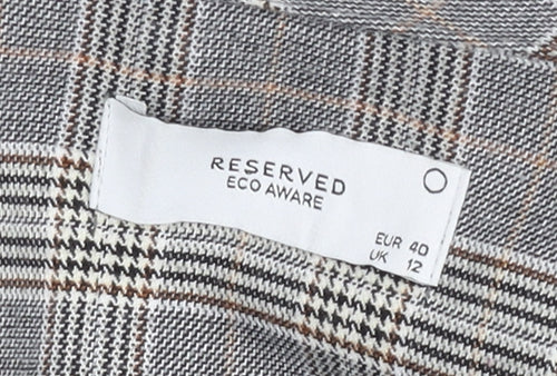 Reserved Women’s Grey Check Blazer Size 12 Regular Fit