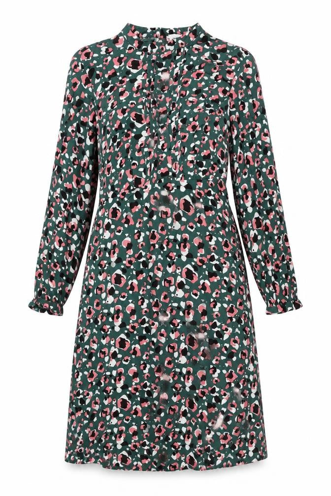 Front view of White Stuff Women’s Multicoloured Animal Print Shift Dress, size UK 8