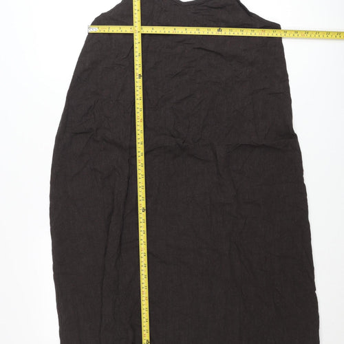 Primark Women’s Black Midi Slip Dress Size 12 V-Neck Sleeveless