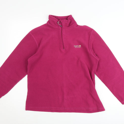 Regatta Women’s Pink Size 12 Fleece Jumper Mock Neck 1/2 Zip Pullover