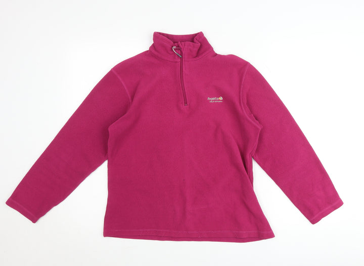 Regatta Women’s Pink Size 12 Fleece Jumper Mock Neck 1/2 Zip Pullover