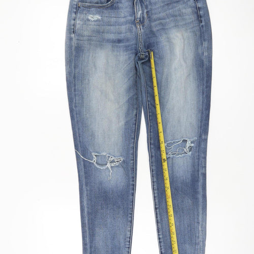 American Eagle Womens Blue Skinny Jeans Size 6 Distressed Denim