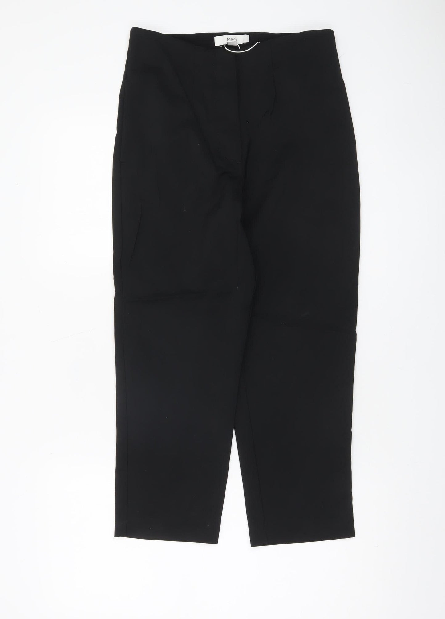 Marks and Spencer Womens Black Size 8 Straight Leg Trousers